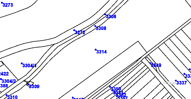 Parcela st. 3314 v KÚ Mařatice, Katastrální mapa