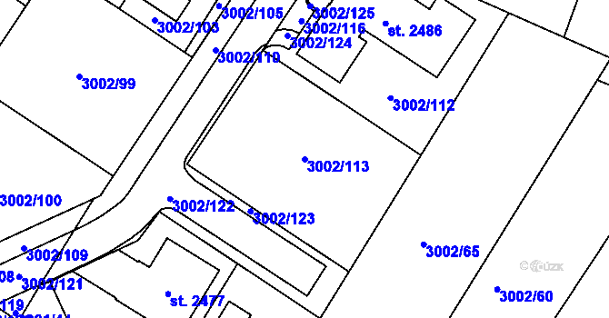 Parcela st. 3002/113 v KÚ Mařatice, Katastrální mapa