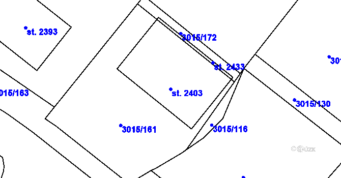 Parcela st. 2403 v KÚ Mařatice, Katastrální mapa