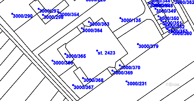 Parcela st. 2423 v KÚ Mařatice, Katastrální mapa