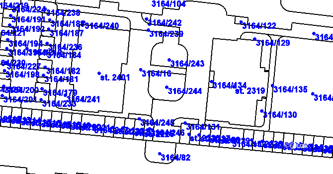Parcela st. 3164/244 v KÚ Mařatice, Katastrální mapa