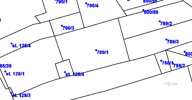 Parcela st. 789/1 v KÚ Mařatice, Katastrální mapa