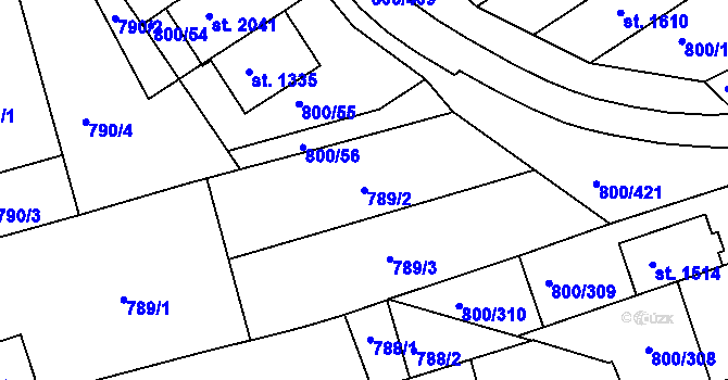 Parcela st. 789/2 v KÚ Mařatice, Katastrální mapa