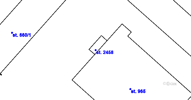 Parcela st. 2458 v KÚ Mařatice, Katastrální mapa