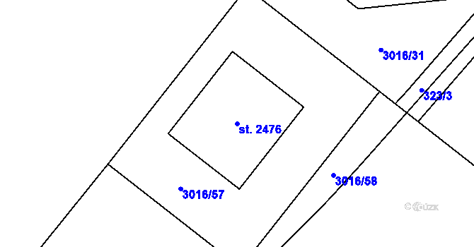 Parcela st. 2476 v KÚ Mařatice, Katastrální mapa