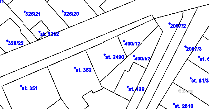 Parcela st. 2490 v KÚ Mařatice, Katastrální mapa