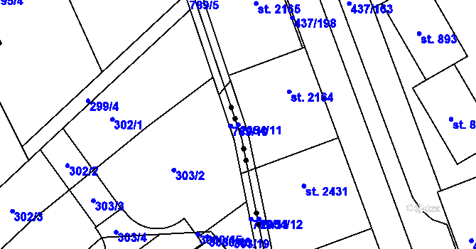 Parcela st. 2054/11 v KÚ Mařatice, Katastrální mapa