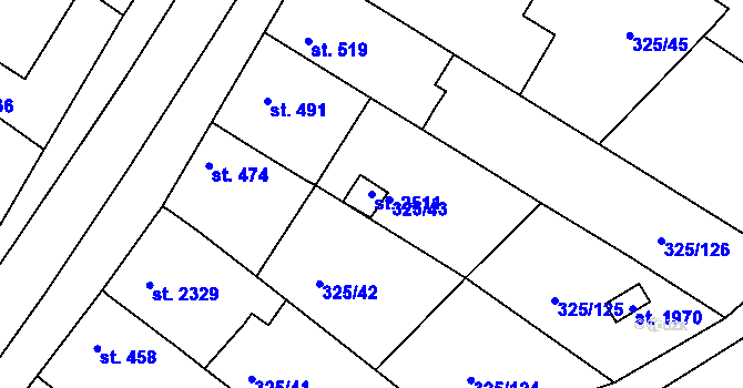 Parcela st. 2511 v KÚ Mařatice, Katastrální mapa