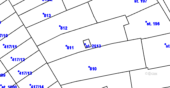 Parcela st. 2513 v KÚ Mařatice, Katastrální mapa