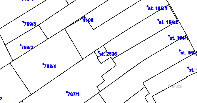 Parcela st. 2536 v KÚ Mařatice, Katastrální mapa