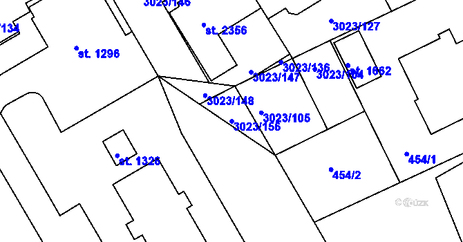 Parcela st. 3023/156 v KÚ Mařatice, Katastrální mapa