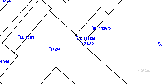 Parcela st. 172/32 v KÚ Mařatice, Katastrální mapa