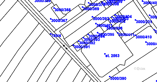 Parcela st. 3000/392 v KÚ Mařatice, Katastrální mapa
