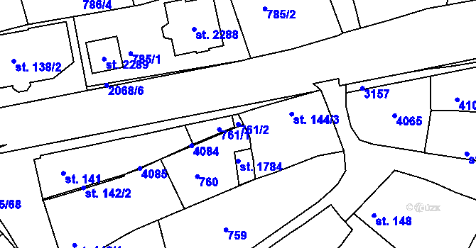 Parcela st. 761/2 v KÚ Mařatice, Katastrální mapa