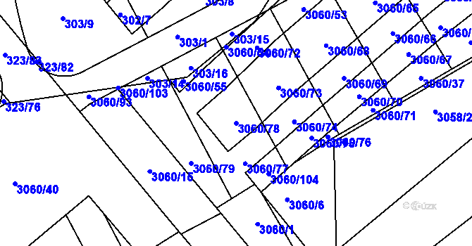 Parcela st. 3060/78 v KÚ Mařatice, Katastrální mapa