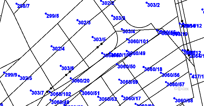 Parcela st. 3060/47 v KÚ Mařatice, Katastrální mapa