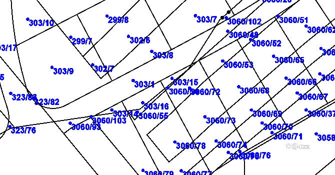 Parcela st. 3060/54 v KÚ Mařatice, Katastrální mapa