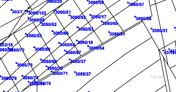 Parcela st. 3060/64 v KÚ Mařatice, Katastrální mapa