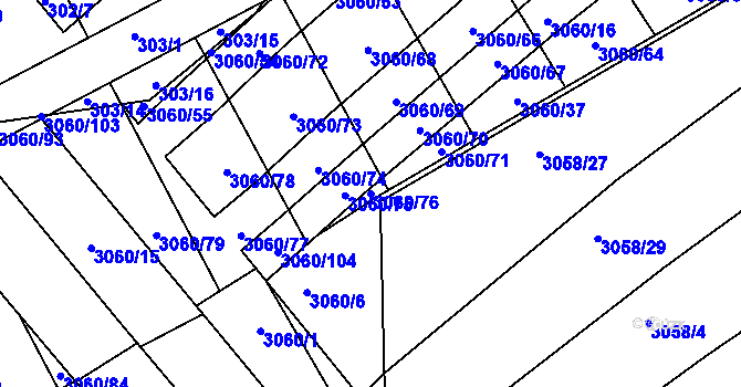 Parcela st. 3060/76 v KÚ Mařatice, Katastrální mapa