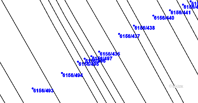 Parcela st. 6156/435 v KÚ Uherský Brod, Katastrální mapa