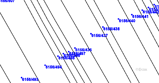 Parcela st. 6156/436 v KÚ Uherský Brod, Katastrální mapa