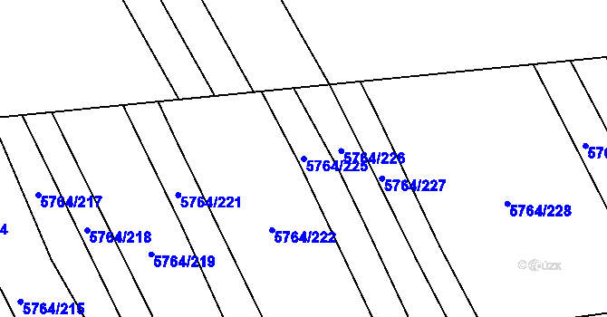 Parcela st. 5764/225 v KÚ Uherský Brod, Katastrální mapa