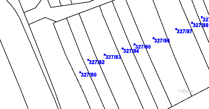 Parcela st. 327/83 v KÚ Uherský Brod, Katastrální mapa
