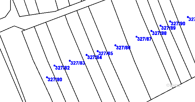 Parcela st. 327/85 v KÚ Uherský Brod, Katastrální mapa