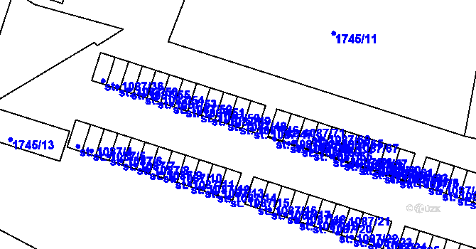 Parcela st. 1087/46 v KÚ Uherský Brod, Katastrální mapa