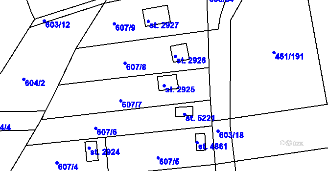 Parcela st. 2925 v KÚ Uherský Brod, Katastrální mapa