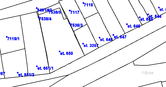 Parcela st. 3257 v KÚ Uherský Brod, Katastrální mapa