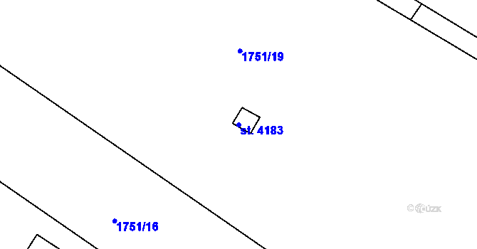 Parcela st. 4183 v KÚ Uherský Brod, Katastrální mapa