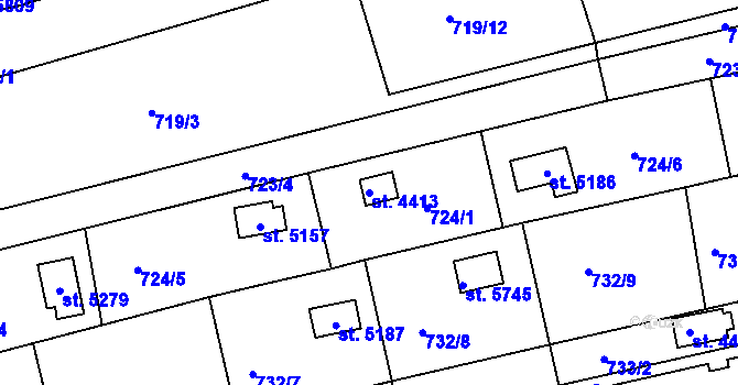 Parcela st. 4413 v KÚ Uherský Brod, Katastrální mapa