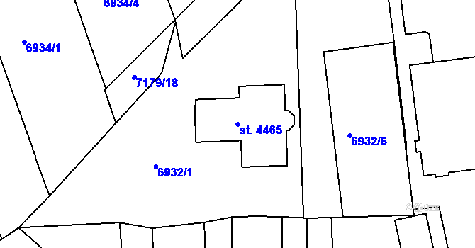 Parcela st. 4465 v KÚ Uherský Brod, Katastrální mapa