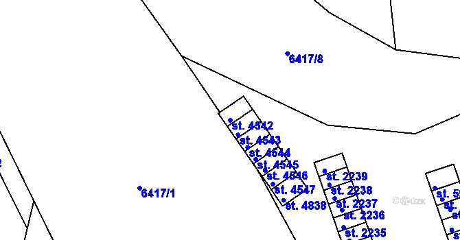 Parcela st. 4542 v KÚ Uherský Brod, Katastrální mapa