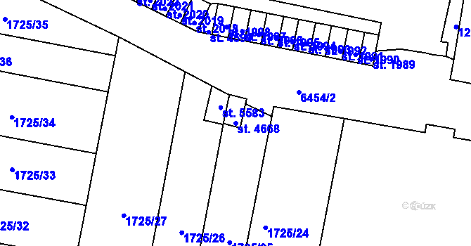 Parcela st. 4668 v KÚ Uherský Brod, Katastrální mapa