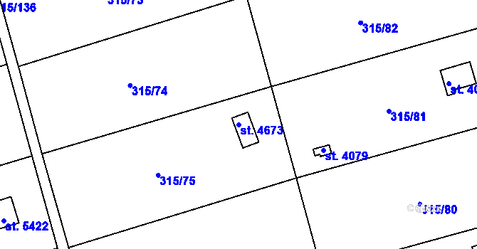 Parcela st. 4673 v KÚ Uherský Brod, Katastrální mapa