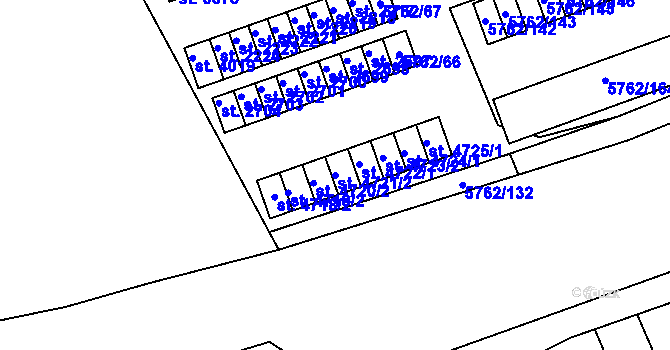 Parcela st. 4721/2 v KÚ Uherský Brod, Katastrální mapa