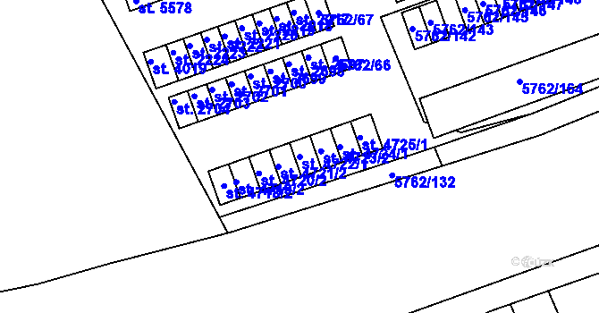 Parcela st. 4722/1 v KÚ Uherský Brod, Katastrální mapa