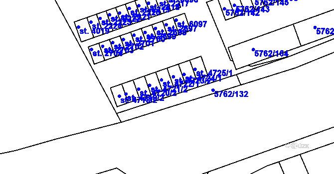 Parcela st. 4722/2 v KÚ Uherský Brod, Katastrální mapa