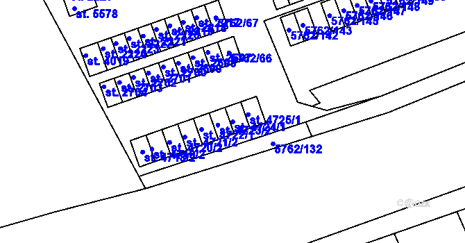 Parcela st. 4724/1 v KÚ Uherský Brod, Katastrální mapa