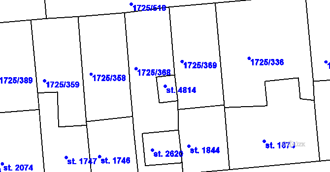 Parcela st. 4814 v KÚ Uherský Brod, Katastrální mapa