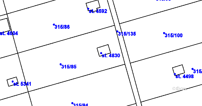 Parcela st. 4830 v KÚ Uherský Brod, Katastrální mapa