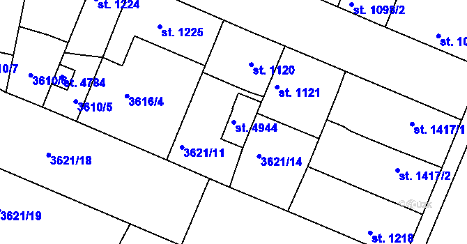 Parcela st. 4944 v KÚ Uherský Brod, Katastrální mapa