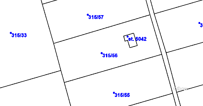 Parcela st. 315/56 v KÚ Uherský Brod, Katastrální mapa