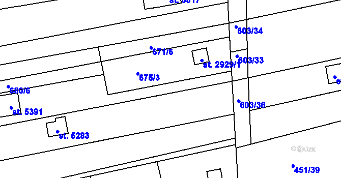 Parcela st. 680/7 v KÚ Uherský Brod, Katastrální mapa