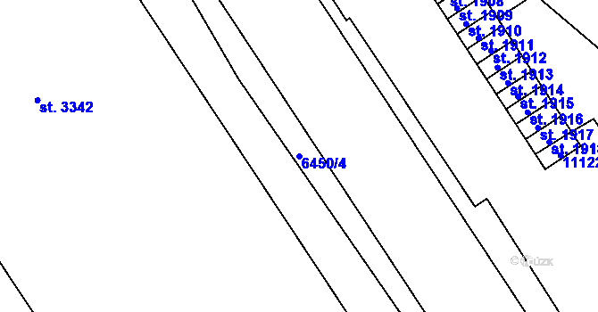 Parcela st. 6450/4 v KÚ Uherský Brod, Katastrální mapa