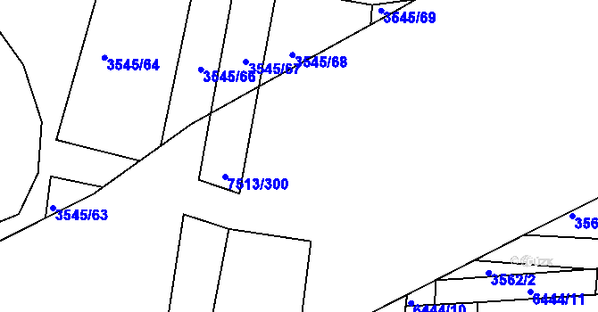 Parcela st. 7513/301 v KÚ Uherský Brod, Katastrální mapa