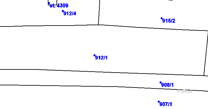 Parcela st. 912/5 v KÚ Uherský Brod, Katastrální mapa
