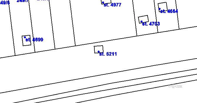 Parcela st. 5211 v KÚ Uherský Brod, Katastrální mapa